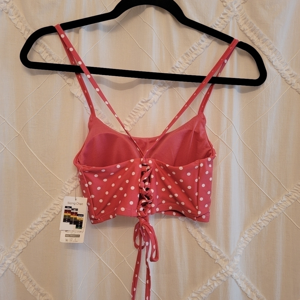 Time and Tru Polka Dot Bikini Top Size S - Picture 2 of 6